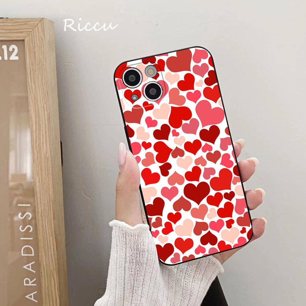 FOR IPhone 14 Cute Love Heart Phone Case 14 11 12 Pro 8 7 14 Plus X Pro 14 MAX 13 MINI XR XS Iphone 14 Plus Soft Phone Covers