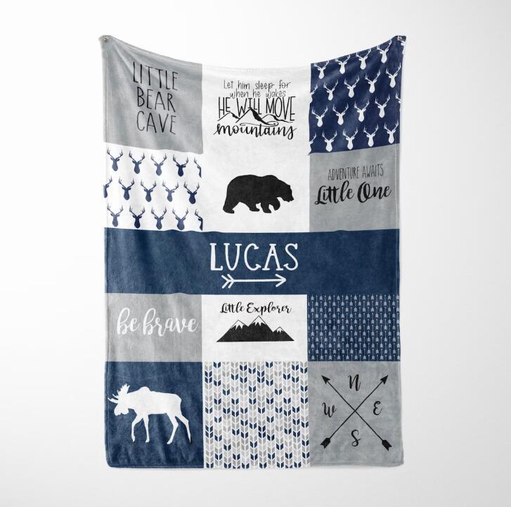 

Kids Personalized Name Flannel Blanket For Girls And Boys Customized Baby Blankets Letter Fleece Birthday Gift Blanket Flannel 75 x 100