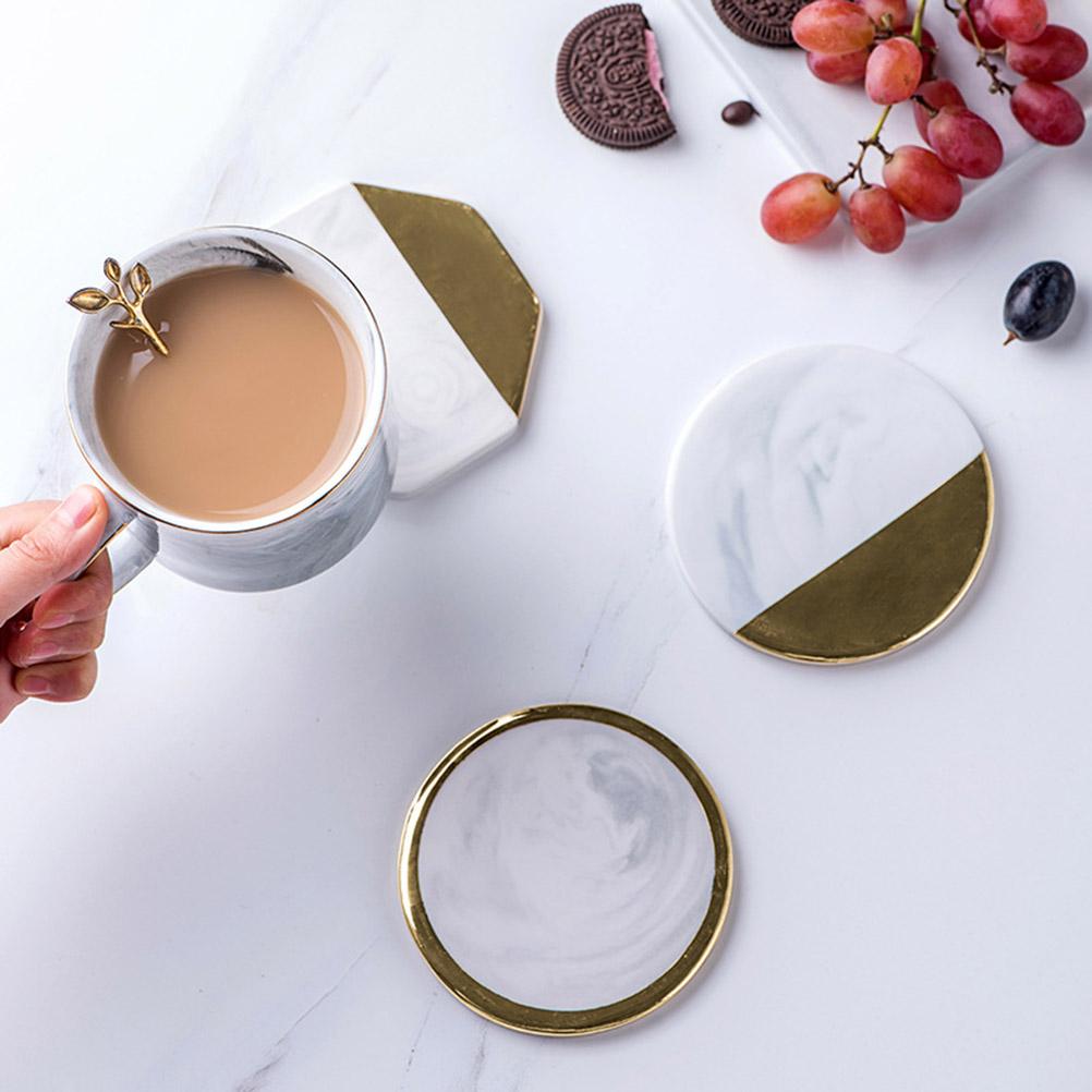 Gold Marmor Untersetzer Keramik Untersetzer Teetassenuntersetzer Tischmatte Untersetzer Kaffee Tee Tasse Platzmatten