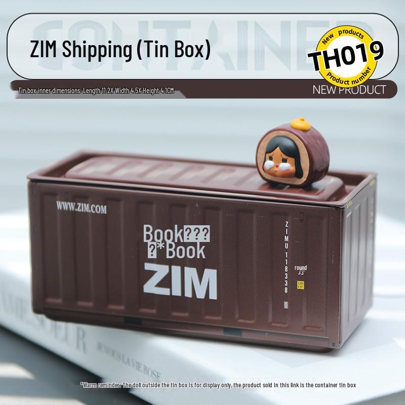 Miniature Tinplate Shipping Container Display Box for Figurines - Trendy Collectible Ornament & Storage Gift