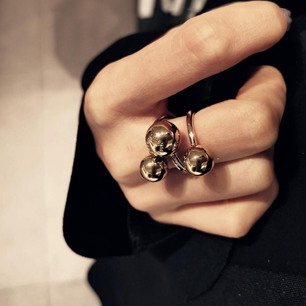 New Style Titanium Steel Adjustable Hip-Hop Ring - Non-Fading, Round Bead, Unisex