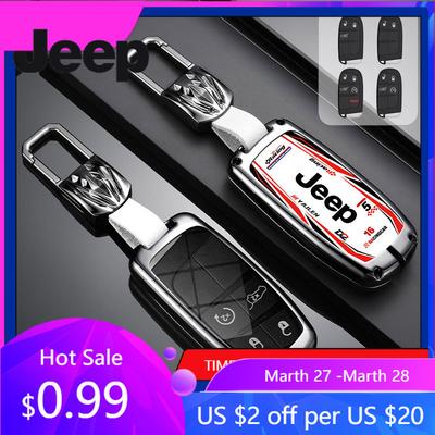 For Jeep Zinc Alloy Track Style Car Key Case For Jeep Grand Cherokee WK2 KL Wrangler JK Renegade Commander Compass 2018 2022 