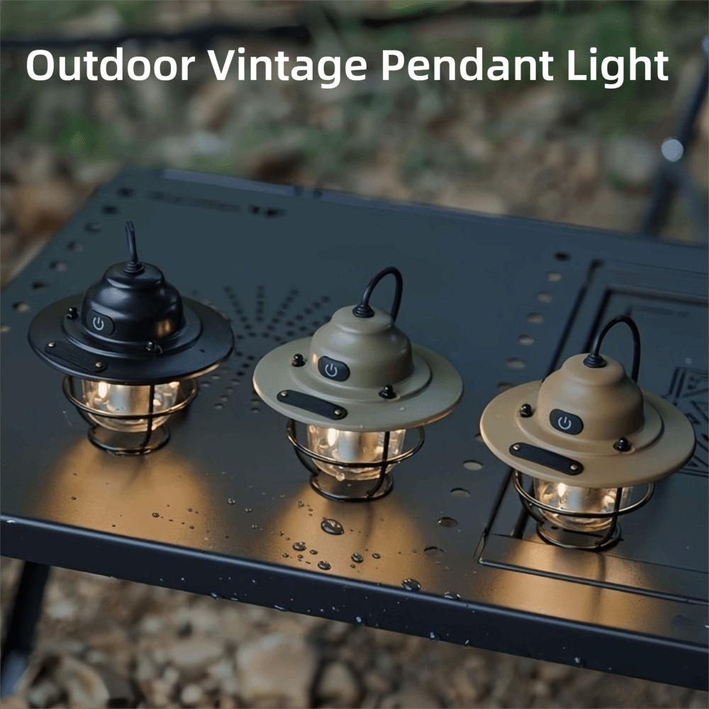 Portable Lantern Light Rechargable Camping Ambient Light Vintage Retro Chandeliers Outdoor