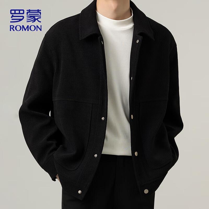ROMON Men's Casual Collared Jacket