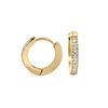 Women's Zirconia Inlaid Titanium Steel Earrings - Fashionable Hoops and Classic Studs