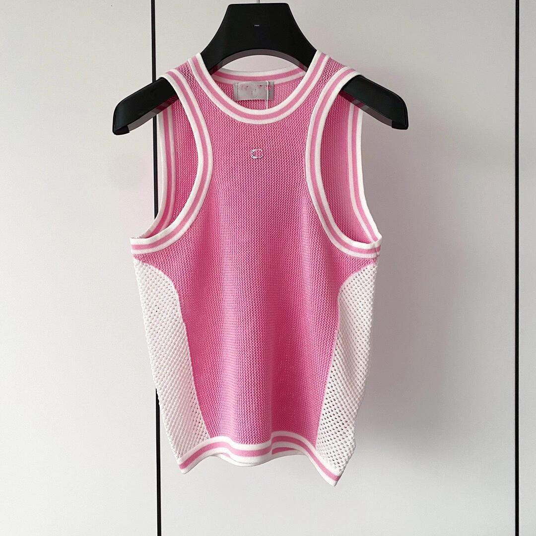 

Топ с коротким рукавом из сетчатого трикотажа в стиле ретро, с цветными блоками + жилет Large