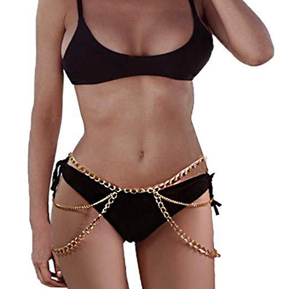 Female Sexy Fashion Multi-layers Electroplating Waist Chain