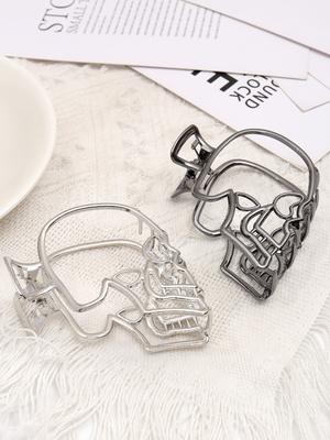 Halloween Punk Style Metal Skull Hair Grab Hair Accessories Are Suitable for Girls and Ladies To Wear Every Day