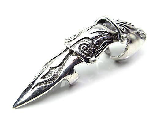 

MA Shell Type Size Adjustable Armor Armor Style Tribal Armor Ring Ring [Silver One] Men s