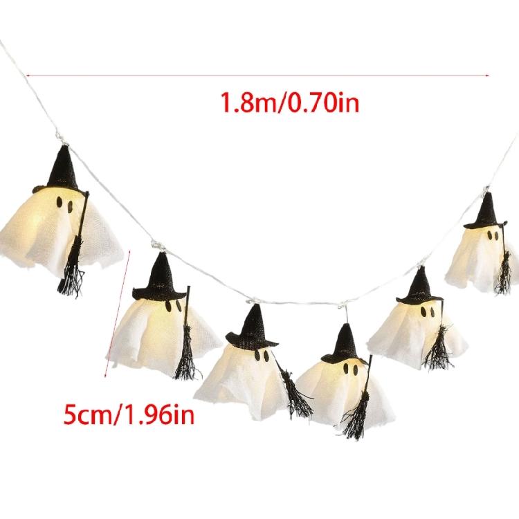 Photo Scene Halloween String Lights with Fabric Figures and Warm Light, Flexible Home Display Lighting for Party Styling, Shop Use, and Indoor