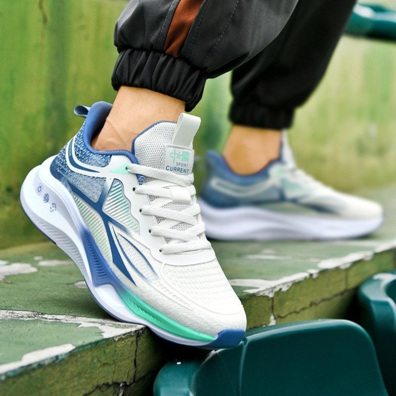 

Новинка 2025 года, мужская обувь Guochao, спортивная обувь с мягкой подошвой и нескользящей подошвой, повседневная обувь из дышащей сетки, кроссовки для бега для студентов 39