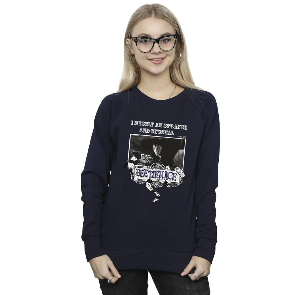 Beetlejuice Womens/Ladies I Myself Am Strange And Unusual Sweatshirt