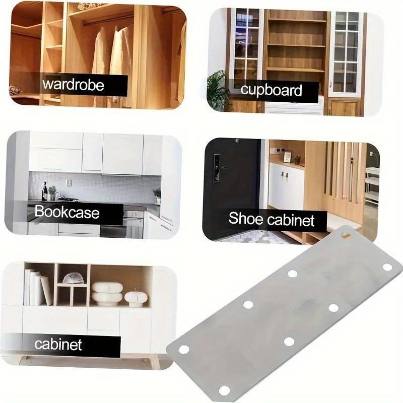 4pcs stainless steel flat angle brackets - corrosion-resistant metal connectors, suitable for wood and other materials