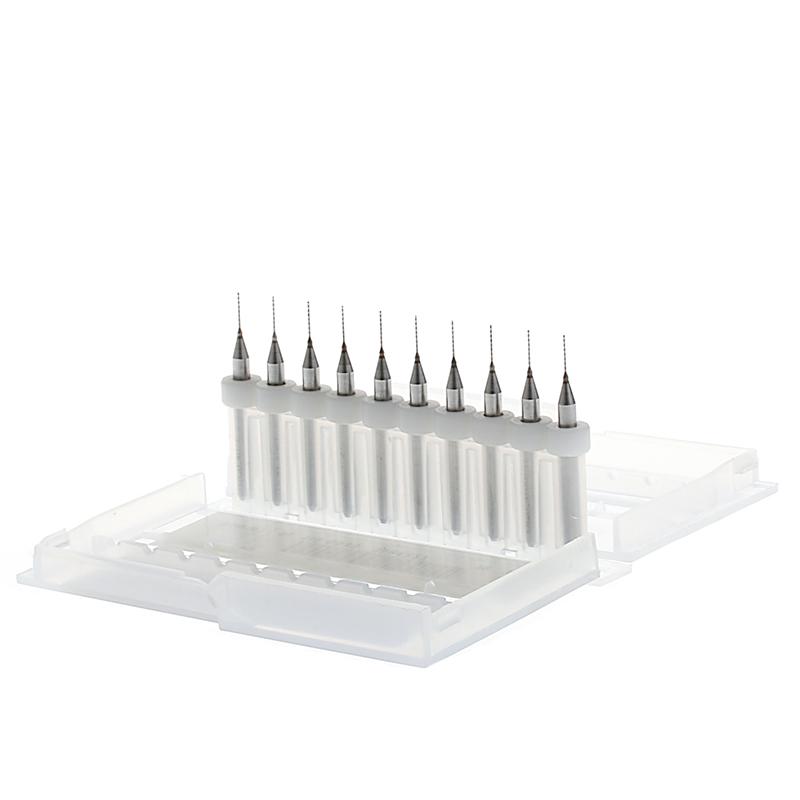 New 10Pc 0.4mm Tip 1/8" Shank Flute Micro PCB Drill Bits