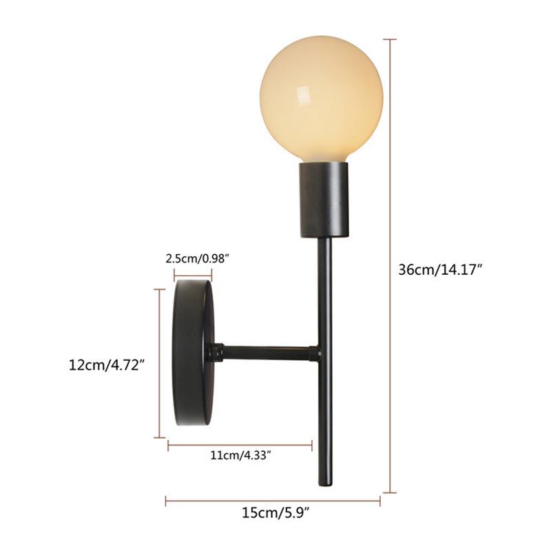 E27 4W Simple Creative Double Head Modern Personality American Aisle Bedroom Bedside Led Bathroom Industrial Style Wall Lamp