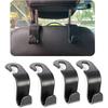 Car Headrest Hook for Purses and Bags 4 Packs,Car Back Seat Headrest Hanger,Universal Vehicle Storage Organizer(Black,4Pack)