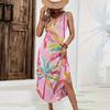 Women’s Sleeveless Hawaiian Print Long Casual Dress Loose Fit Maxi Dresses for Women Summer Dresses for Women Sundresses for Women