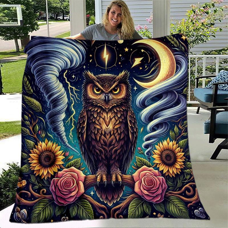 1pc Eagle Printing Lightweight Flannel Blanket, Comfortable and Warm Blanket, for Camping Sofa Bed and Couch Office, in All Seasons