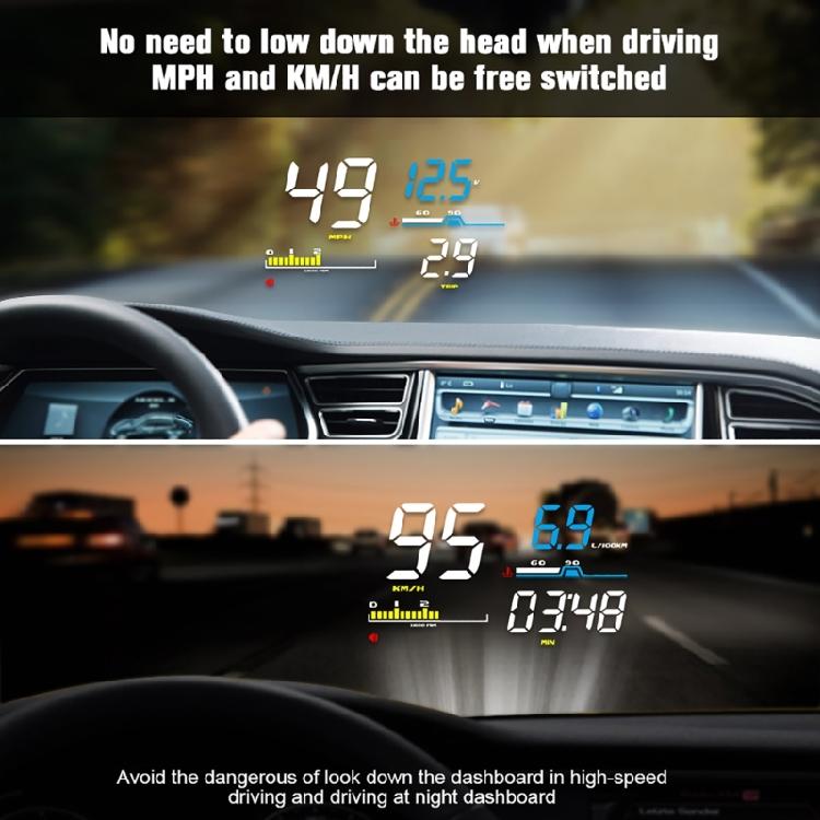 Windschutzscheiben-Projektormeter mit Übergeschwindigkeitswarnung ABS Auto Tacho Drehzahlmesser