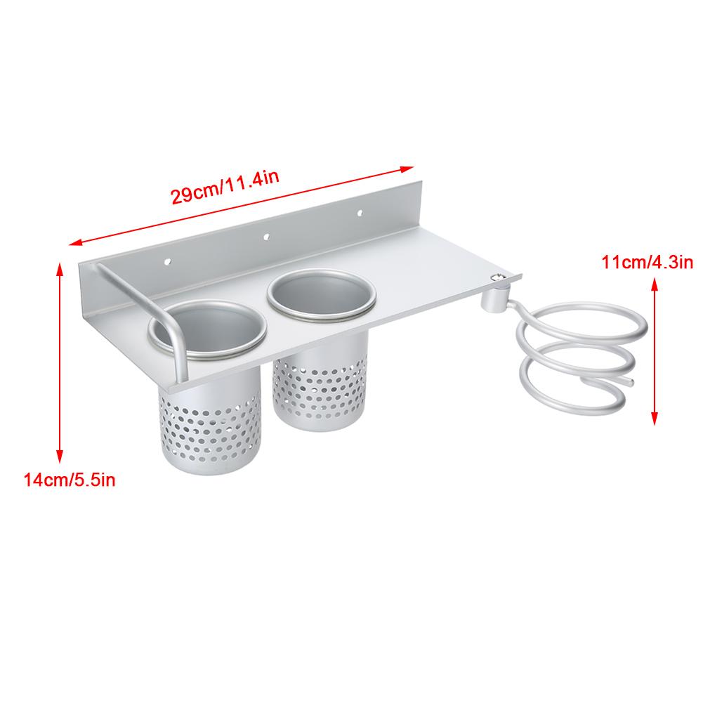 1Pc Home Bathroom Wall Mounted Hair Dryer Holder Organizer Stand Storage Hanging Rack