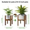 Indoor Natural Bamboo Plant Rack Adjustable Width Wood Holder Rack Corner Plant Stand Fits 8 To 12 Inch Wide Planter Pots