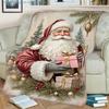 1pc Christmas Holiday Santa Claus Christmas Tree Christmas Gift Printed Blanket, Christmas Themed, Multiple Sizes Available, Suitable for Living Room,