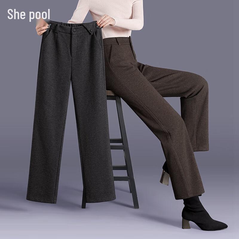 

Women s High-Waist Straight-Leg Commuter Wool Blend Pants XL