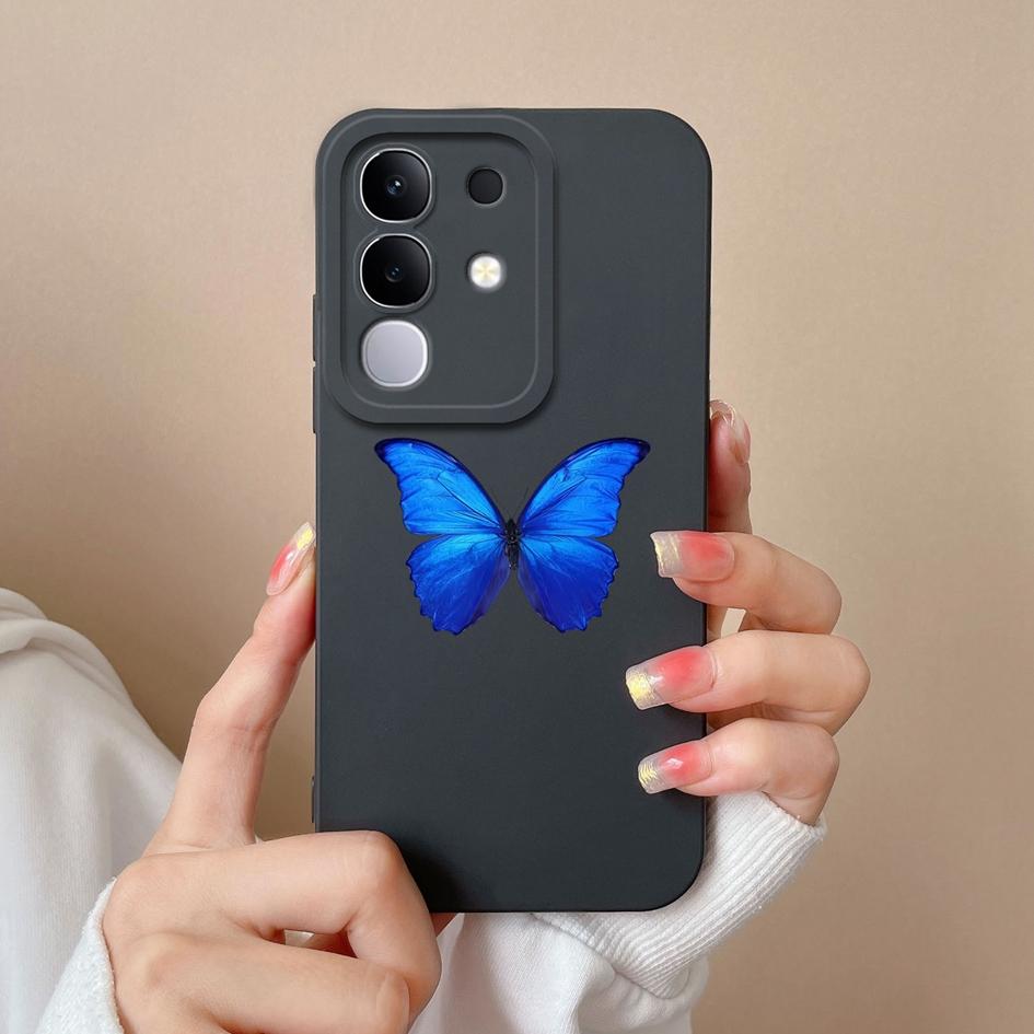 Für Vivo Y29 Y29S Y39 S19 Pro Y19S V30 V40e V50 Y04 T4x iQOO Z9s V40 Lite(IDN) Hülle Hübscher Schmetterling Gänseblümchen Weiches Silikon Anti-Sturz Schale Für Vivo Capa