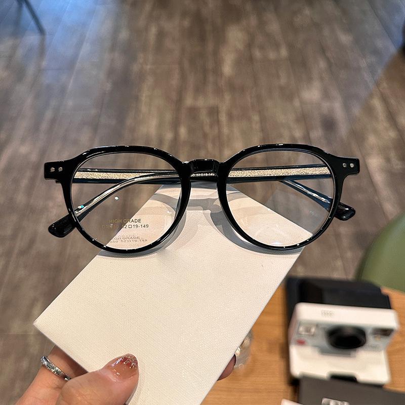 

Fashion Retro Round Eyeglasses Acetate Eyewear Transparent Glasses Myopia Astigmatism Hyperopia Optical Prescription Frames 6850