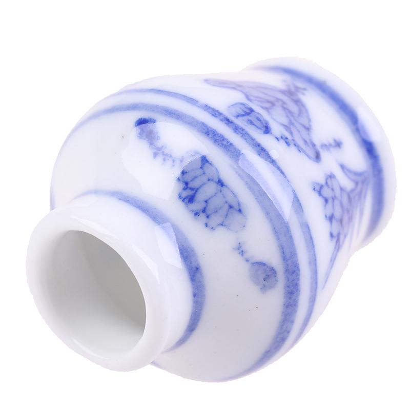 1/12 Dollhouse Miniature Blue And White Porcelain Vase Accessories Toy
