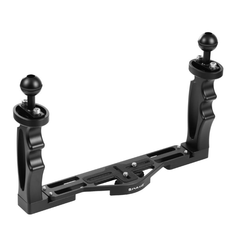 PULUZ Doppelgriffe, Tablettstabilisator aus Aluminiumlegierung für Unterwasserkameragehäuse