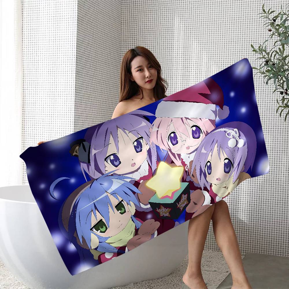 Anime Lucky Star Microfiber Beach Towel Absorbent Quick dry Soft Yoga Swimming Resort Mountain Climbing Towel