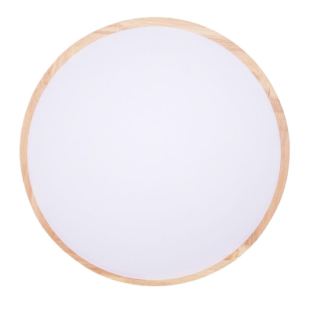 LED Flush Mount Ceiling Light Wooden 3000K to 6500K Dimmable Round Ceiling Light Fixture with Remote Control for
