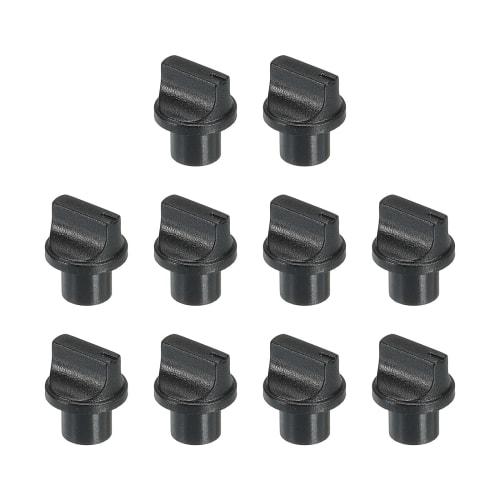 uxcell Potentiometer Knobs, ABS Guitar Knobs, Aluminum Plastic, Low Power Rated, Stereo/Double Bass, 6mm, 180 Degree Handle Type, Black, Pack of 10