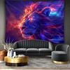 VIKAMA Starry Sky Neon Lion Tapestry psychedelic Animal Background Cloth Living Room Background Wall Room Decoration