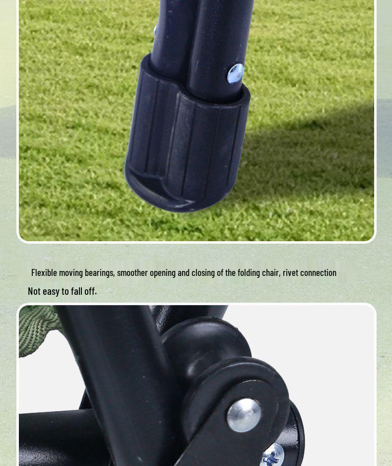 Kermit Portable Folding Camp Chair - Thick Oxford, No Assembly Required, High Load Bearing for Outdoor Camping and Fishing.