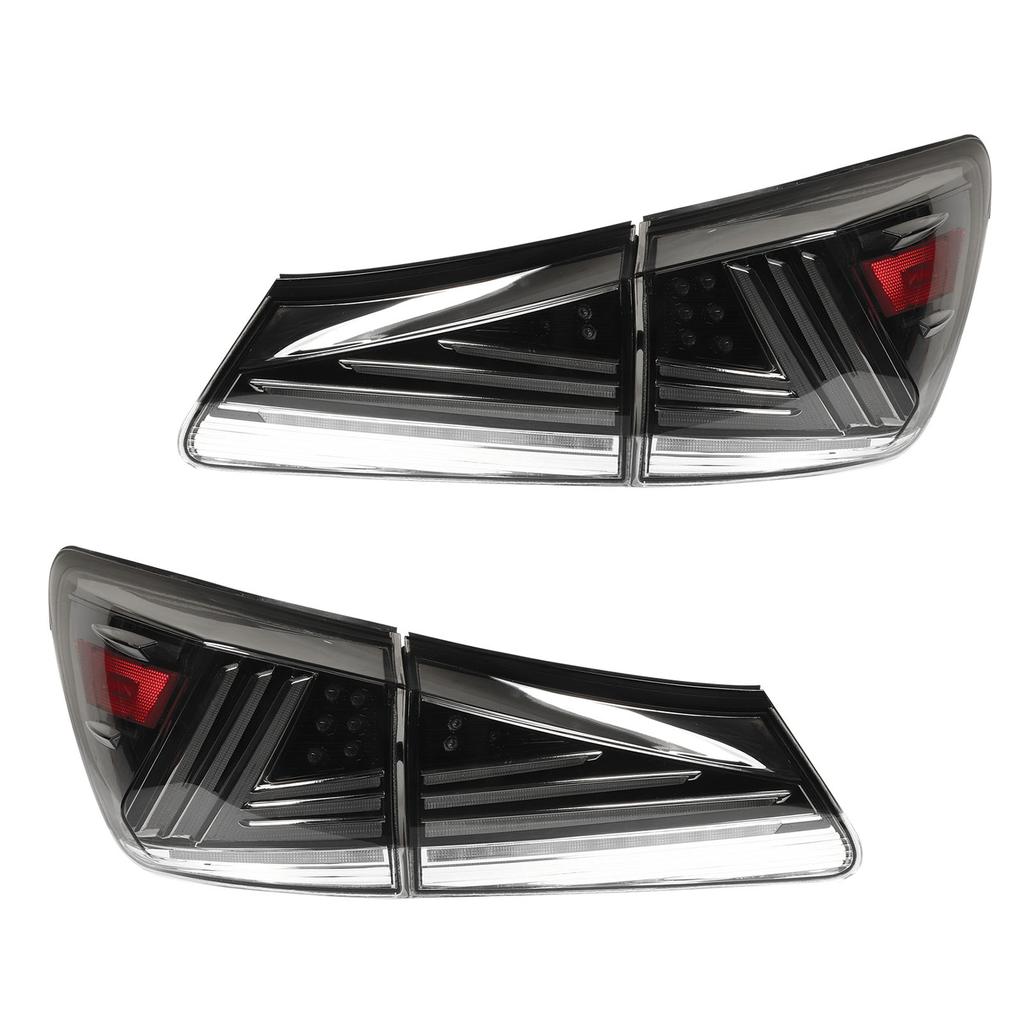 1 Pair Car LED Tail Lights Left Right Dynamic Turn Signal Rear Brake Lamps Fit For IS250 IS350 XE20 2006 to 2013