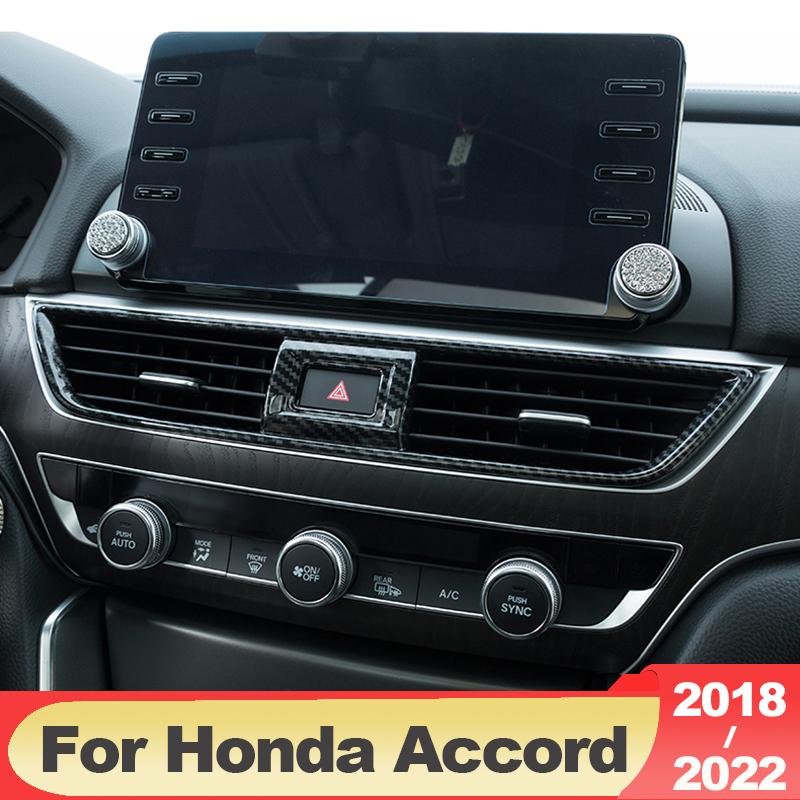 Für Honda Accord X 10th 2018 2022 Center Konsole Klimaanlage AC Schalter Taste Panel Abdeckung Trim ABS Carbon Faser