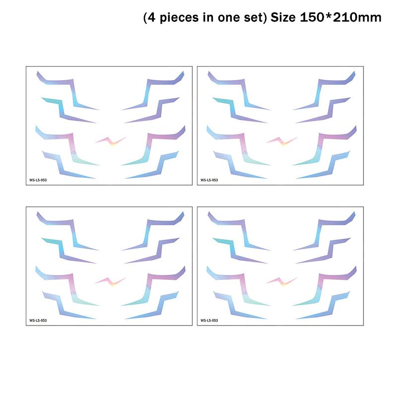 4/8 Pcs Laser Temporary Tattoo Stickers Anime Cosplay Stage Performance Makeup Waterproof Facial Sticker Halloween Party Decor