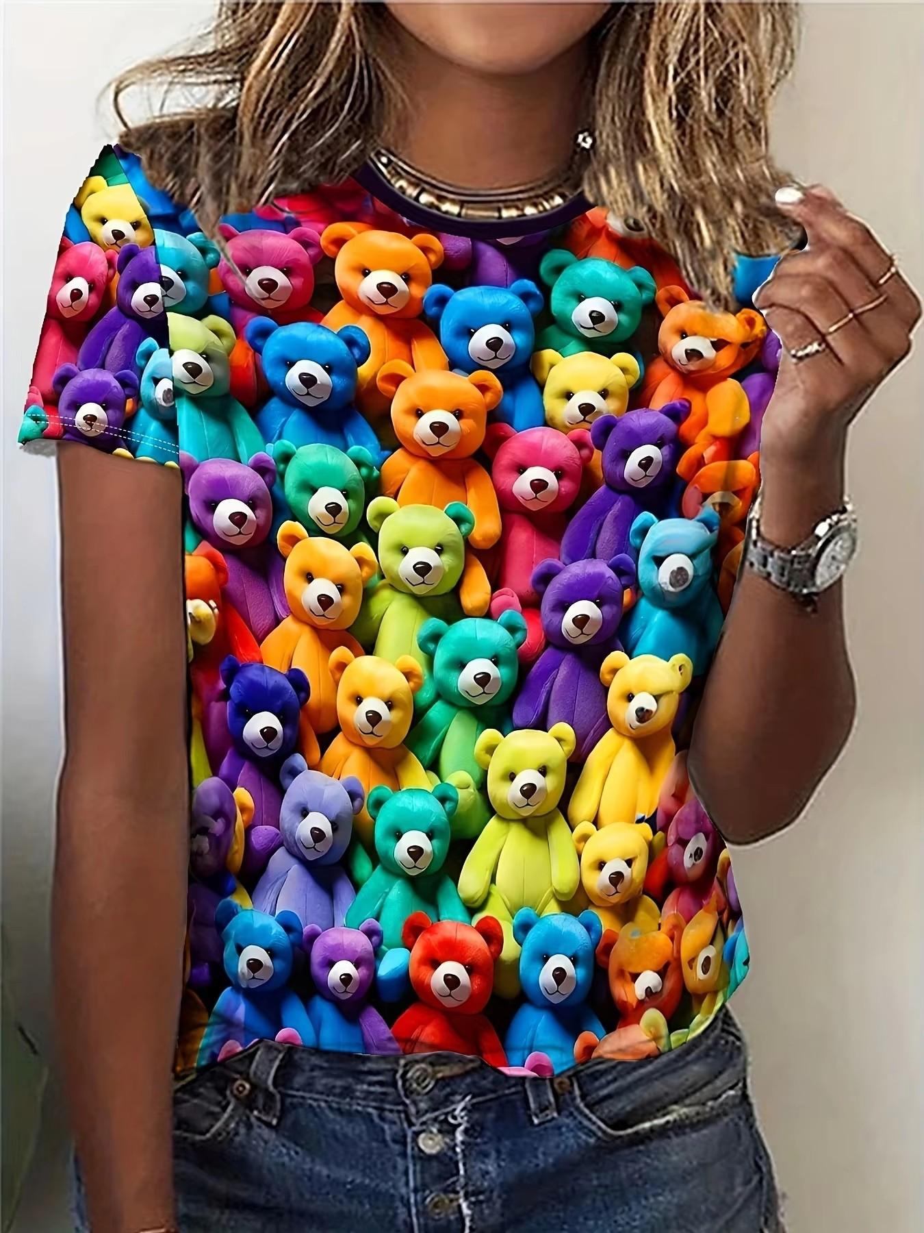 

Футболка с рисунком мультяшного кота для женщин, винтажная геометрическая 3D-печать, короткий рукав, летний отдых, круглый вырез, свободные футболки, топы 6XL