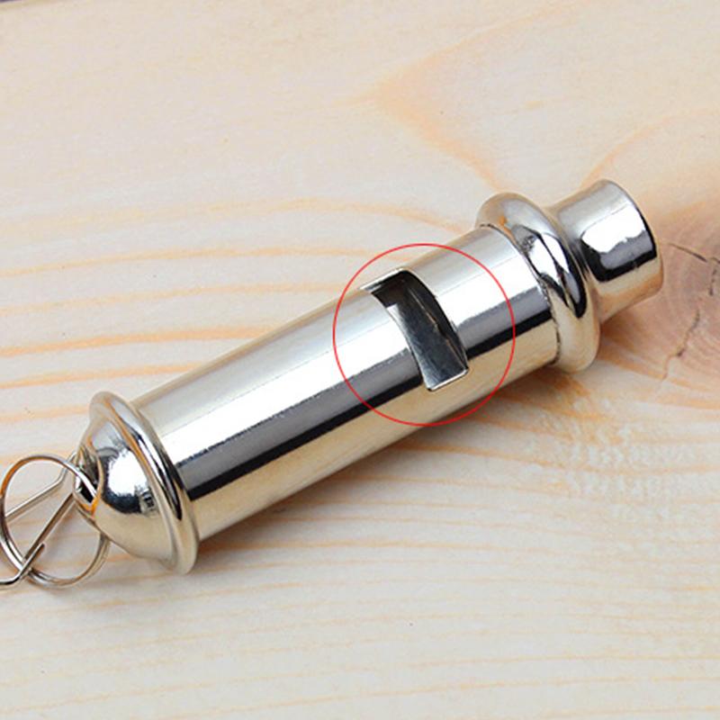 Metal Referee Whistle With Lanyard Neck Rope Cord Emergency Security Outdoortrainning Whistle 1Pc