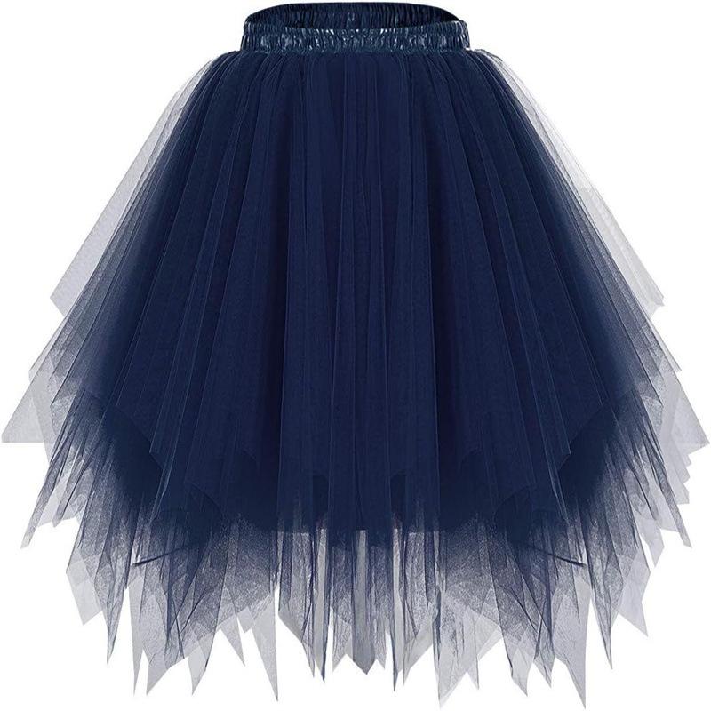 Halloween Party Tulle Skirts Tulle Tutus Princess Dresses Wedding Gowns Petticoats Dance Performance Skirts Fluffy Layered Tulle Tutu Skirt M
