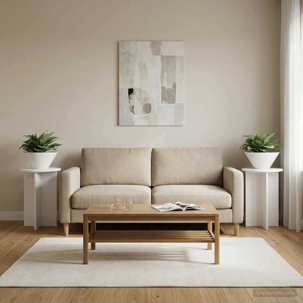Plant Stand 2 pcs White Ø40 x 40 cm Engineered Wood