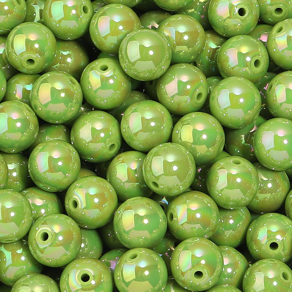 20-200pcs/lot 6-16mm Plated UV Colored Acrylic Ball Beads Loose Spacer Round Bead For DIY Phone Chain Bracelet Jewelry Accessory