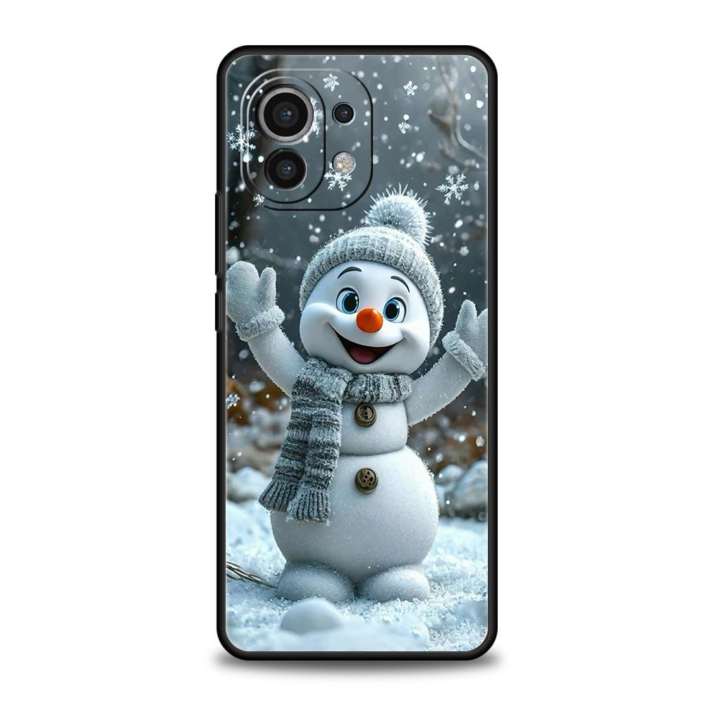 Christmas Snowman Phone Case Cover for Xiaomi Mi 17 15 14 13 12 11 Ultra 15T 14T 13T 12T 11T Pro Lite 5G Soft TPU Shell Fundas