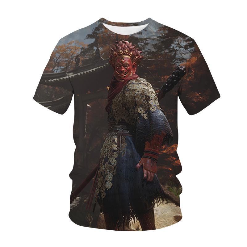 Rollenspiele Black Myth Wukong 3D-Druck T-Shirt 3D Mode Herren/Damen Kurzarm Streetwear Oversize Tees Tops Unisex T-Shirt