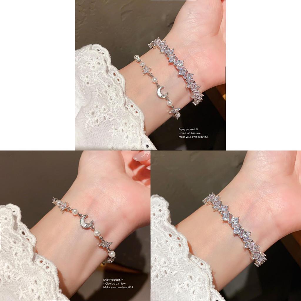 Geometrisches Zirkonia Offenes Armreif-Armband Für Modisches Alltags-Tragen