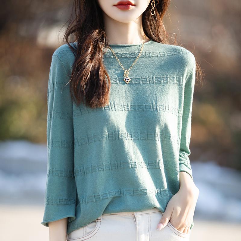 All-Season Women's 50% Wool 50% Silk Sweater | Lightweight Warm Blend Pullover | Luxury Cashmere Silk Knitwear