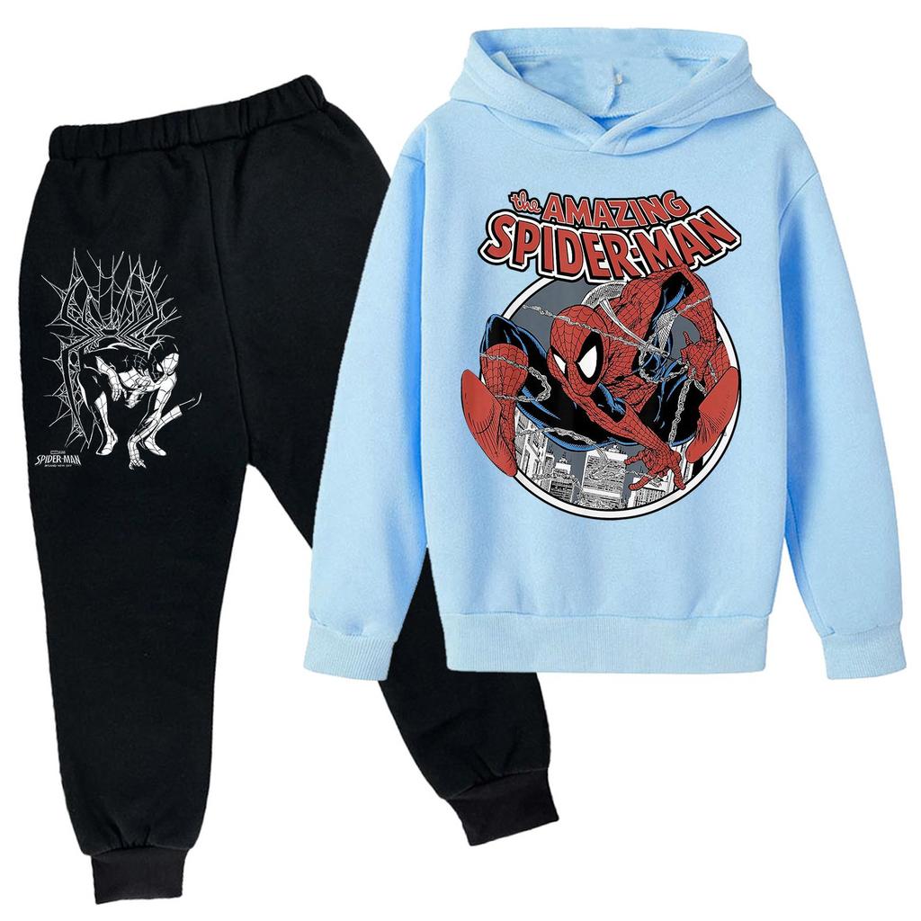 Kids Trendy Printed Pullover Hoodie and Sweatpants Set - Loose Fit Long Sleeve Casual 2 Piece Outfit