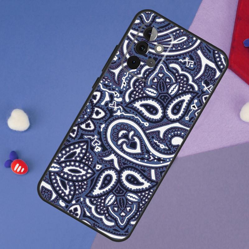 Blue Bandana Paisley Case For Samsung Galaxy A13 A16 A26 A36 A56 A06 A55 A35 A15 A54 A34 A14 A53 A12 A22 A32 A52